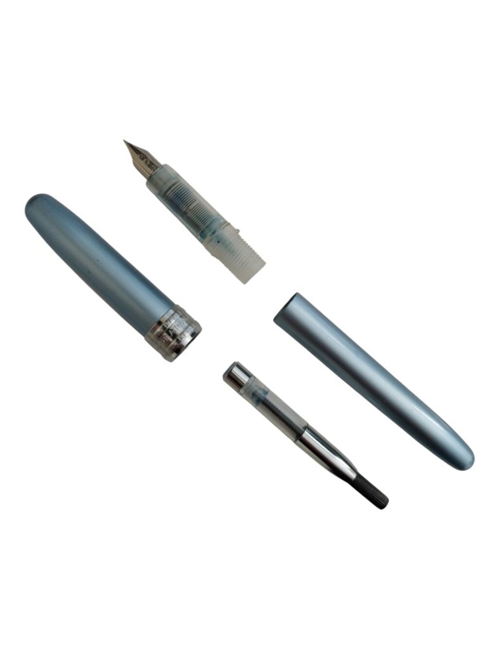 Platinum Plaisir Blue Aluminum Fountain Pen 02 Extra Fine Steel Nib Gently Used - Picture 3 of 14